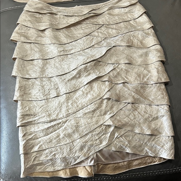 Adrianna Papell Events Essentials Elegant Beige Two-Piece Skirt Set. Size 10/12 - Picture 3 of 9